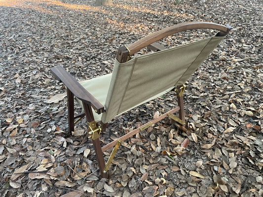 マッシブチェア ローバック オフホワイト ウォールナット 真鍮