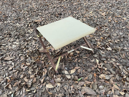 マッシブオットマン　オフホワイト　ウォールナット　真鍮パーツ　