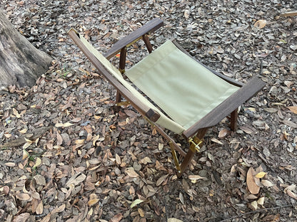 マッシブチェア　ローバック　オフホワイト　ウォールナット　真鍮　